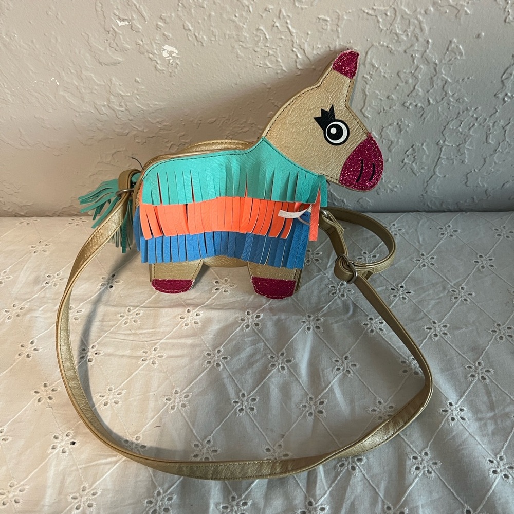 Source Unknown Teal and Pink Piñata Bag